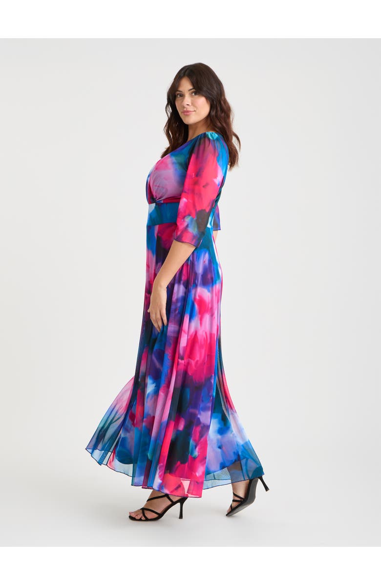 Scarlett & Jo Verity Abstract Print Maxi Gown, Alternate, color, Blue Pink