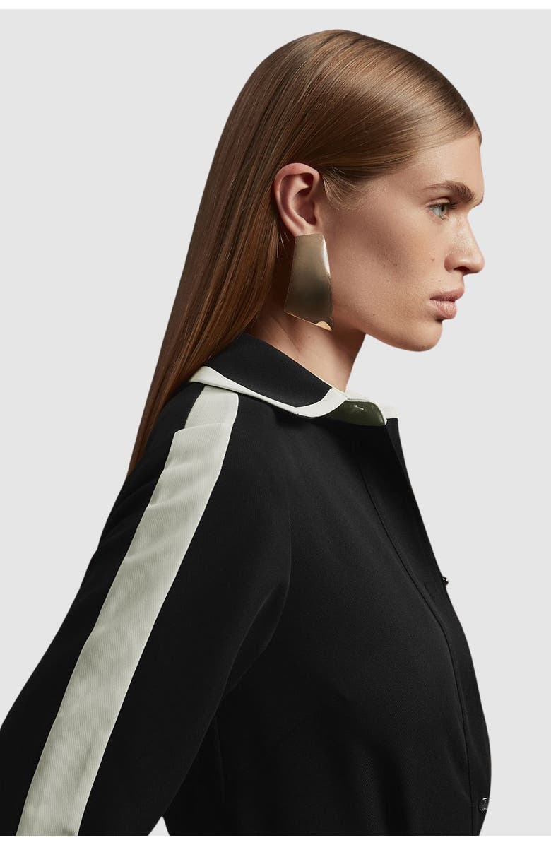 Karen Millen Colour Block Twill Woven Shirt, Alternate, color, Black