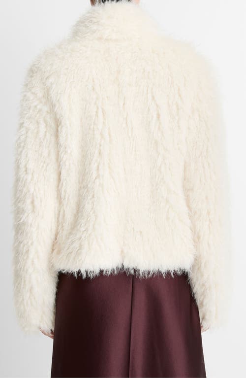 Vince Shaggy Faux Fur Jacket In White