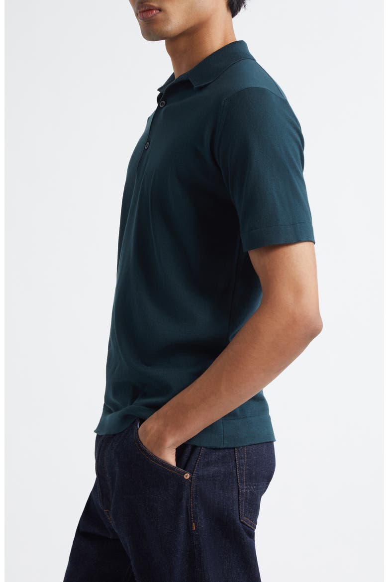 Mycroft Cotton Polo Sweater, Alternate, color, RAINFOREST