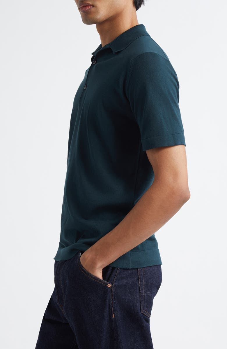 John Smedley Mycroft Cotton Polo Sweater, Alternate, color, Rainforest