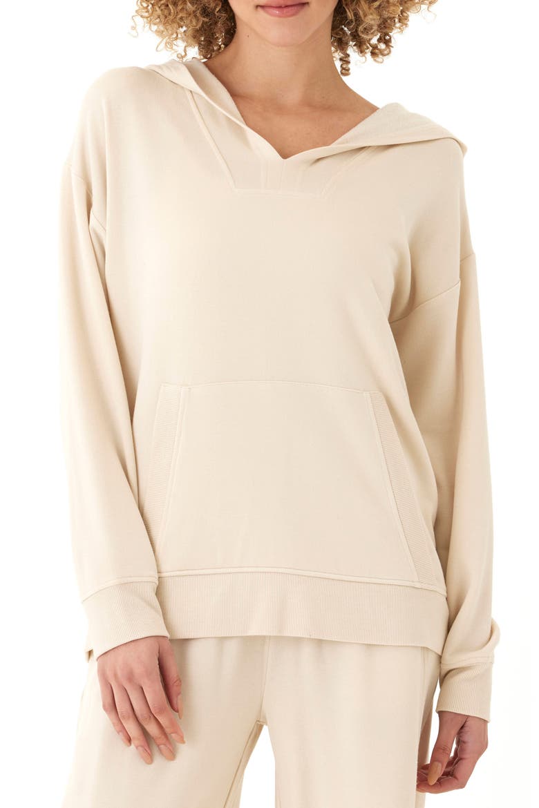 Raya Feather Fleece Hoodie, Main, color, TAPIOCA