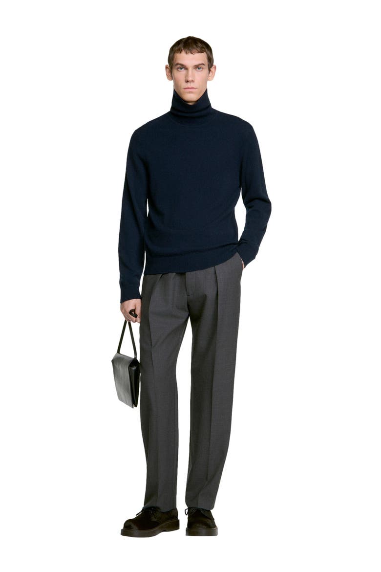 Roll neck cashmere sweater, Alternate, color, Navy blue