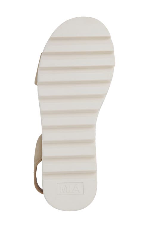 Mia Olany Platform Wedge Ankle Strap Sandal In Natural