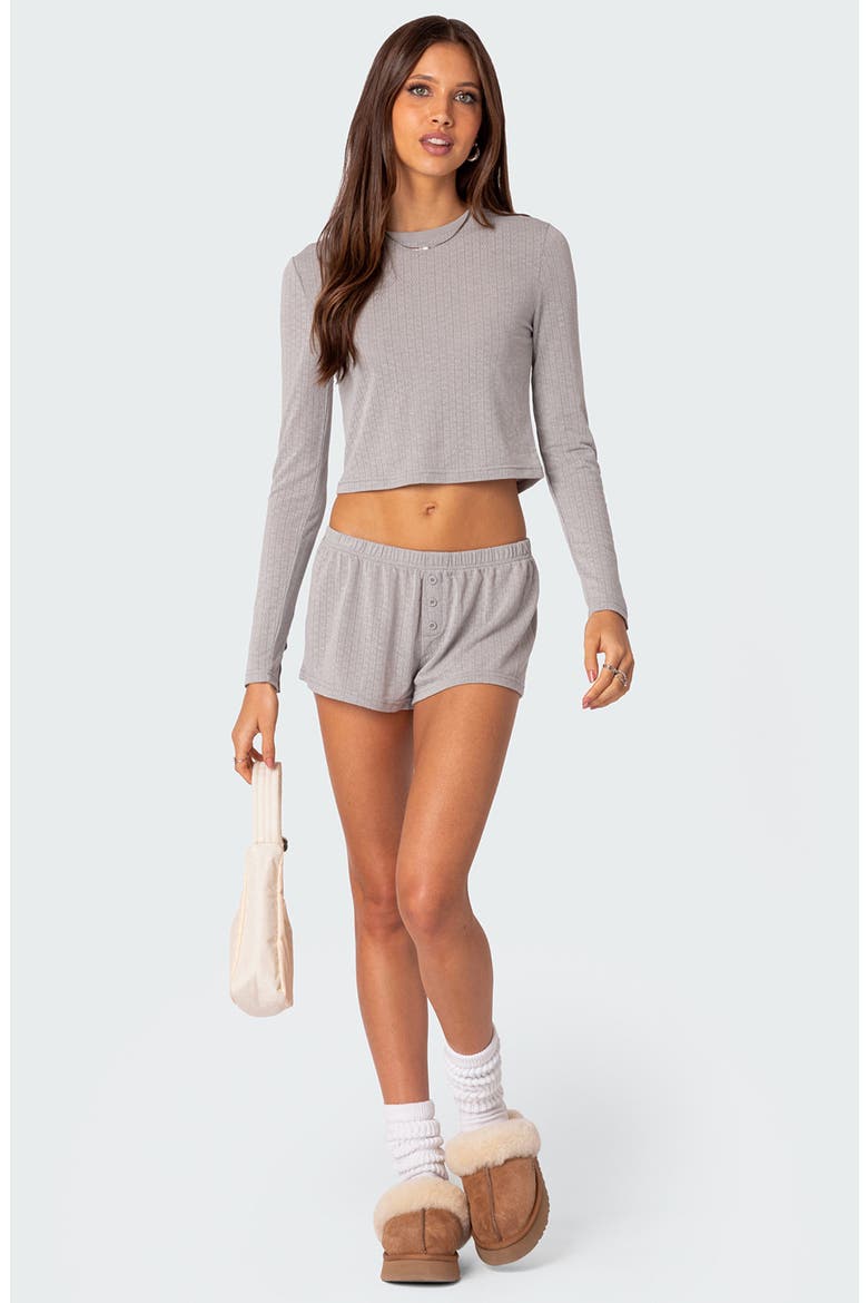 Homey Pointelle Shorts, Alternate, color, GRAY