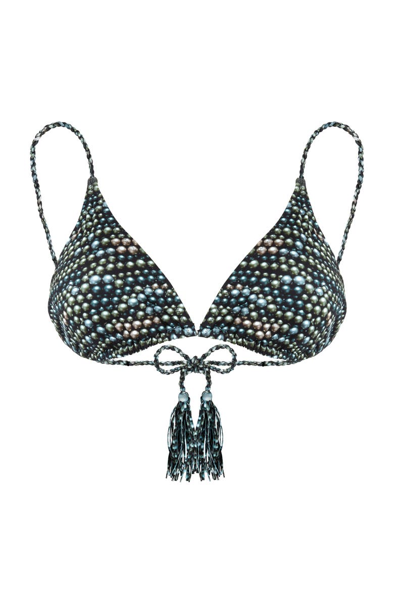 Vilebrequin Women's Pearl Jersey Rope Tresses Triangle Bikini Top, Alternate, color, Noir