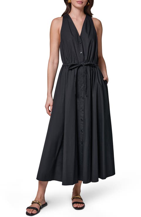 Stretch Poplin Maxi Dress