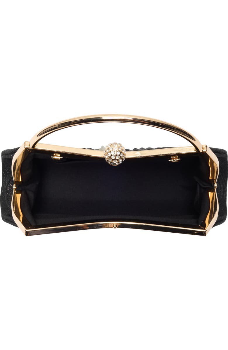 ALESSIA BIANCHI Glitter Curve Frame Clutch, Alternate, color, Black