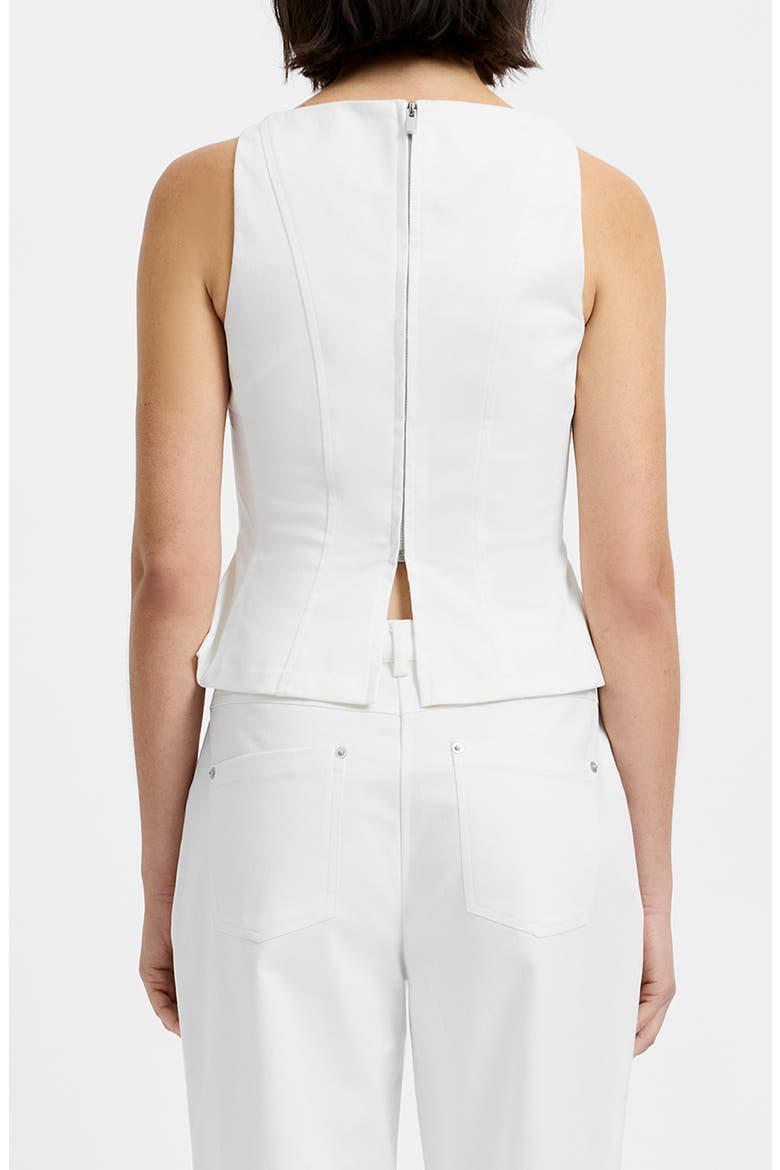 Inez Stretch Cotton Twill Peplum Top, Alternate, color, SUMMER WHITE