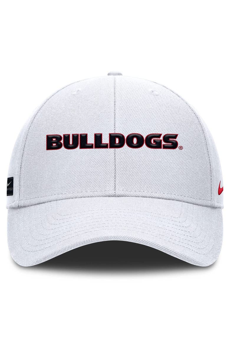Nike Men's Nike White Georgia Bulldogs 2025 On-Field Rise Performance Adjustable Hat, Alternate, color, White