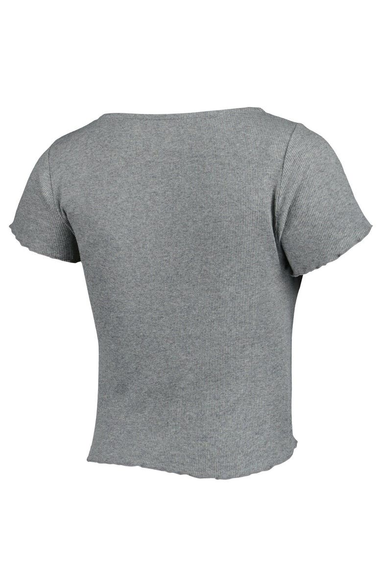 BOXERCRAFT Women's Gray Clemson Tigers Baby Rib Lettuce-Edge Trim T-Shirt, Alternate, color, 