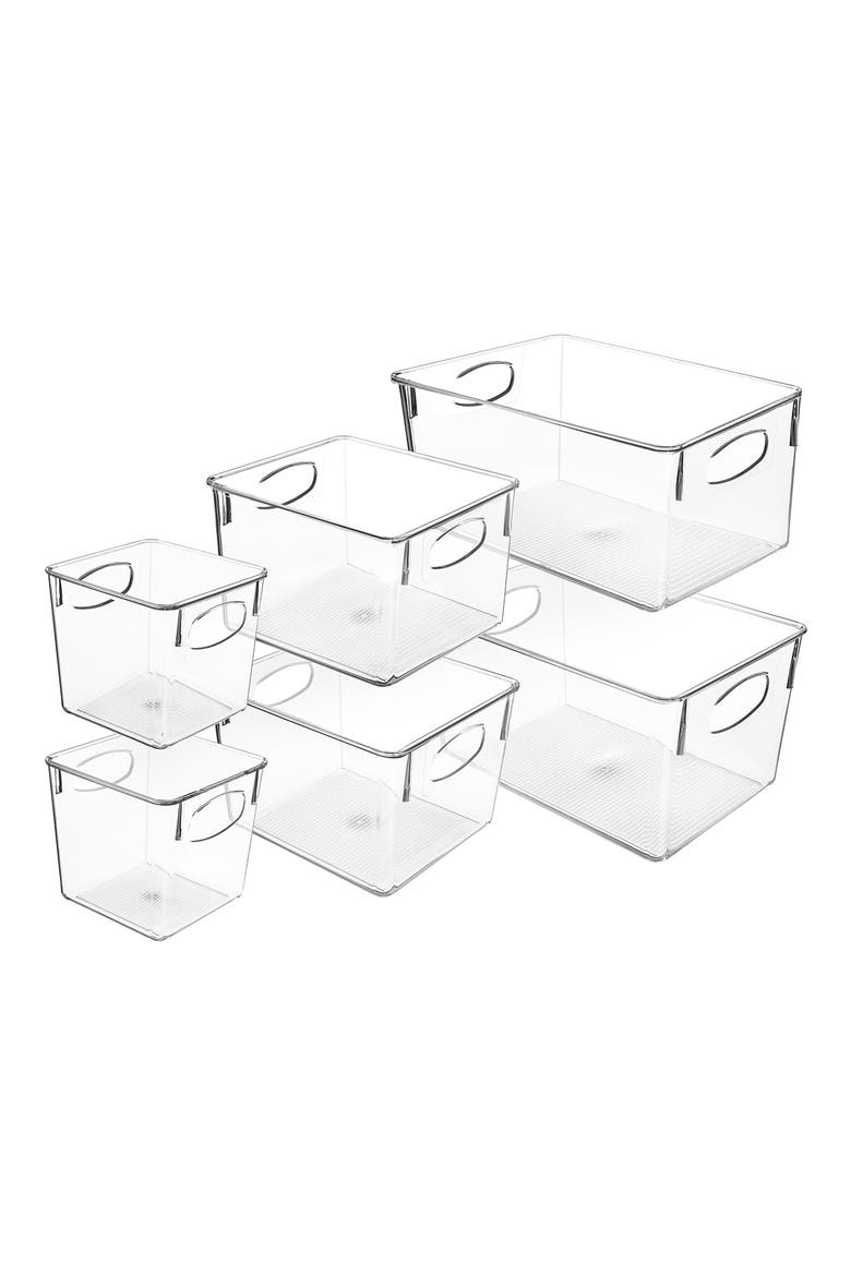 Clear 6-Piece Kitchen Bin Set, Main, color, CLEAR