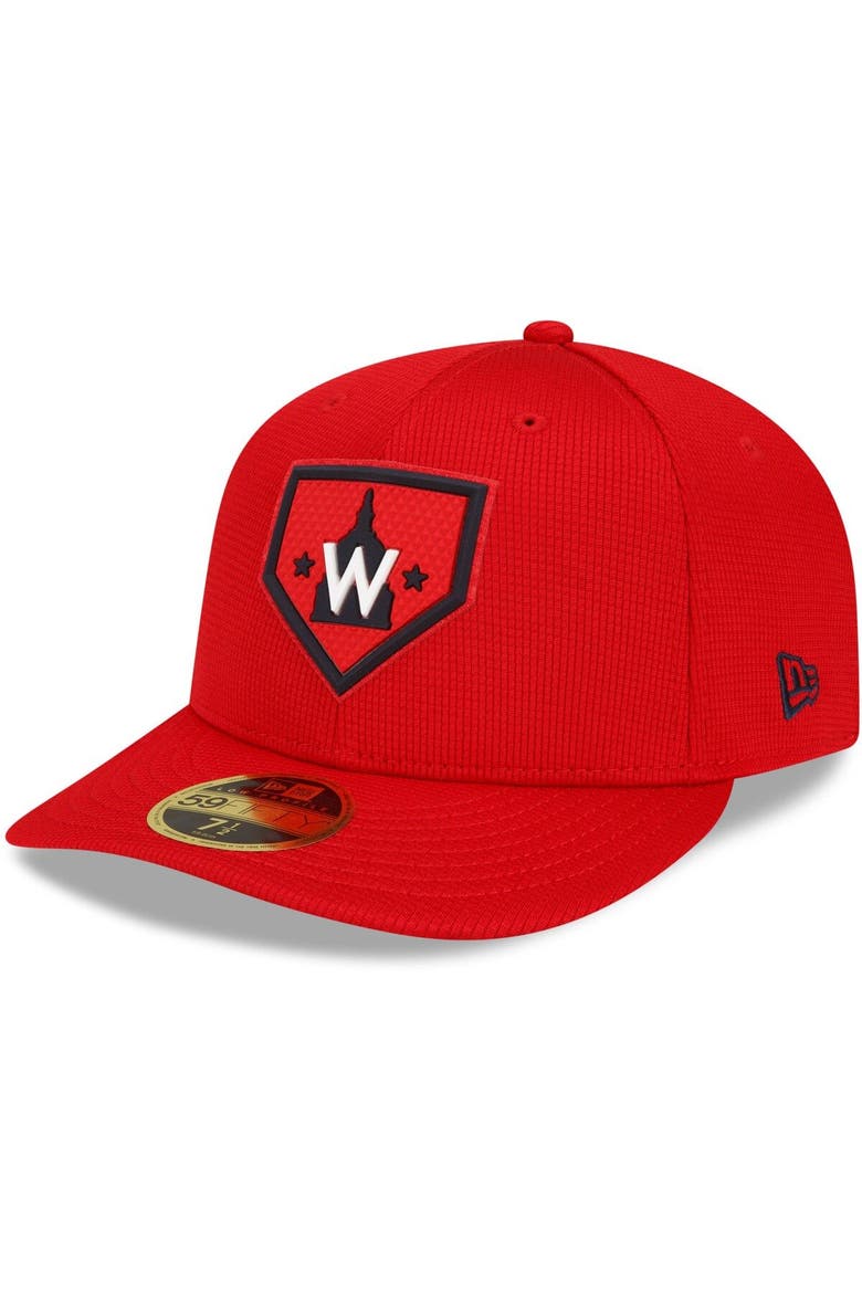 Men's New Era Red Washington Nationals 2022 Clubhouse Alternate Logo Low Profile 59FIFTY Fitted Hat, Main, color, Red