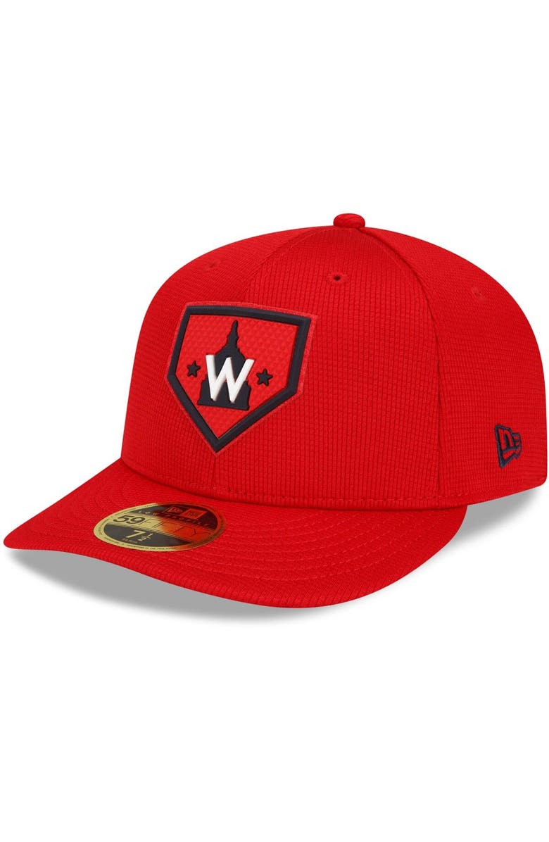 New Era Men's New Era Red Washington Nationals 2022 Clubhouse Alternate Logo Low Profile 59FIFTY Fitted Hat, Main, color, 