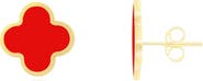 The Lovery Fine Jewelry Large Coral Clover Stud Earrings