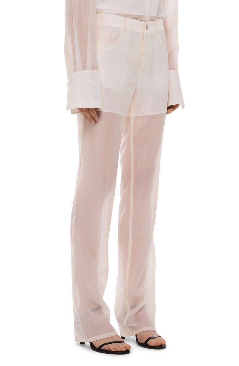 Helmut Lang Sheer Bootcut Pants, Alternate, color, 
