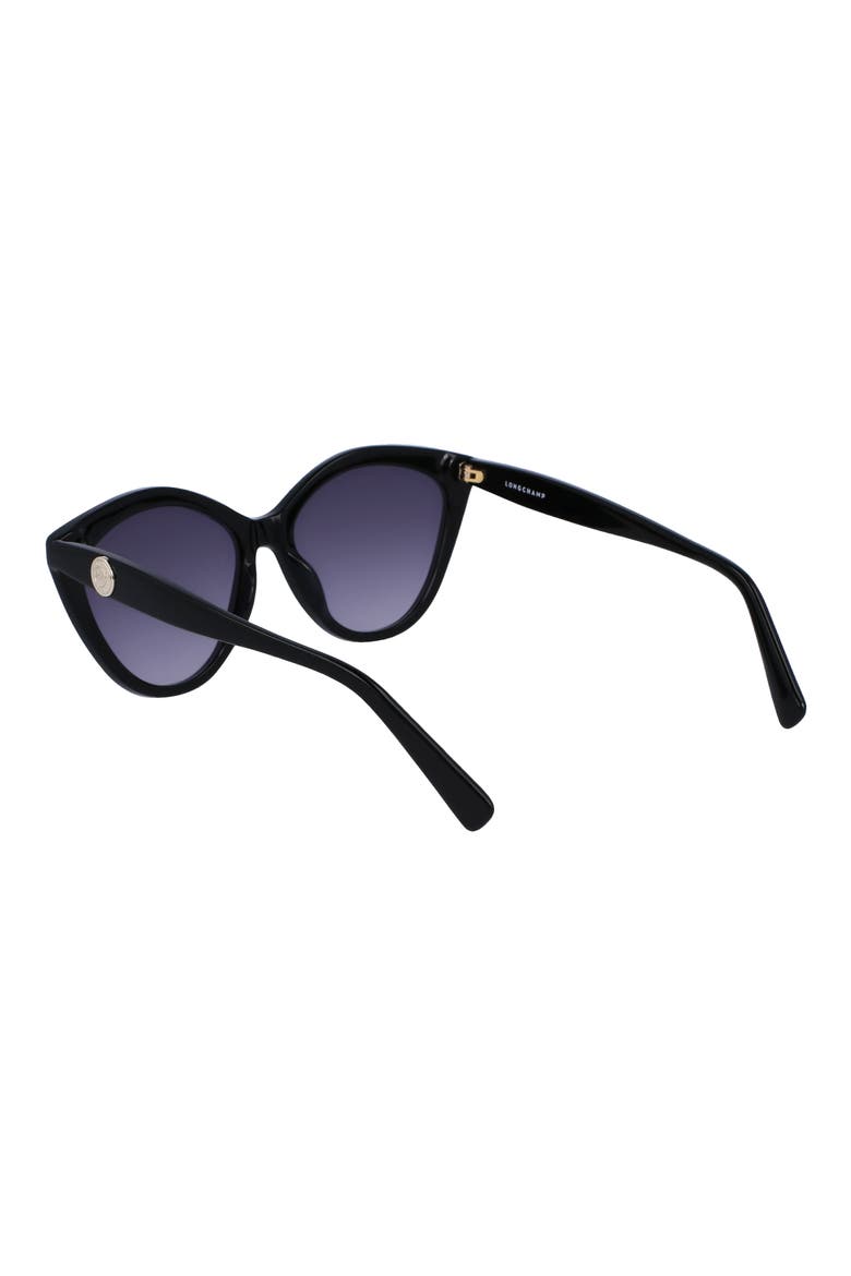 56mm Cat Eye Sunglasses, Alternate, color, BLACK