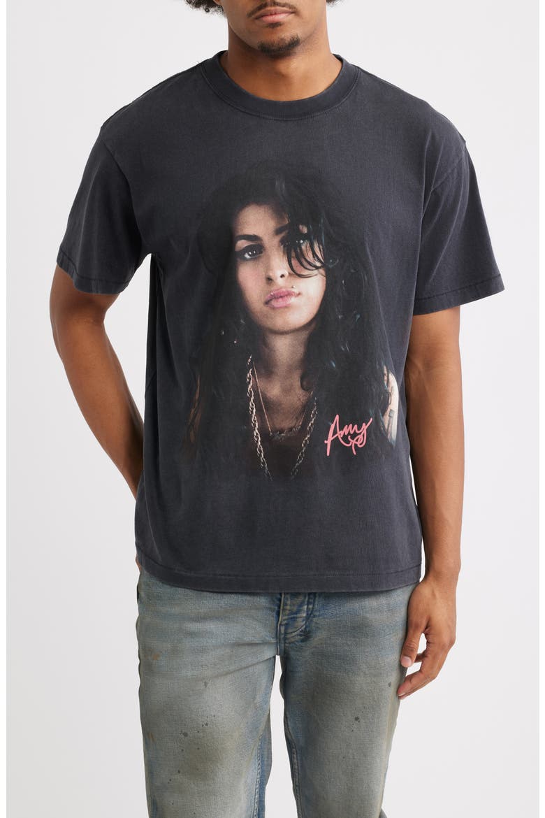 Oversize Amy Winehouse Graphic T-Shirt, Main, color, BLACK WASH