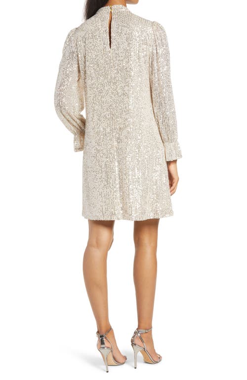 Julia Jordan Sequin Long Sleeve Shift Dress In Multi