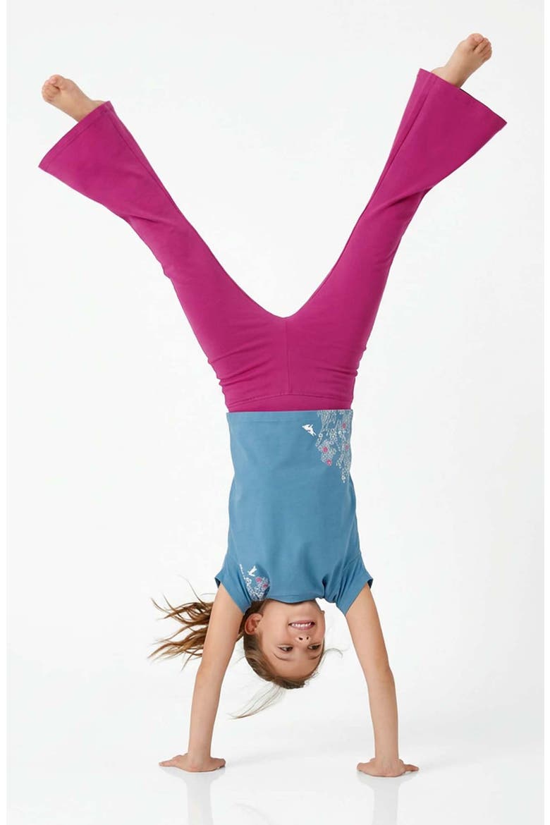 Organic Cotton Solid Flare Leggings, Alternate, color, Raspberry