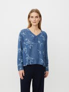 Masai Copenhagen MaDariane Denim Floral Print Blouse