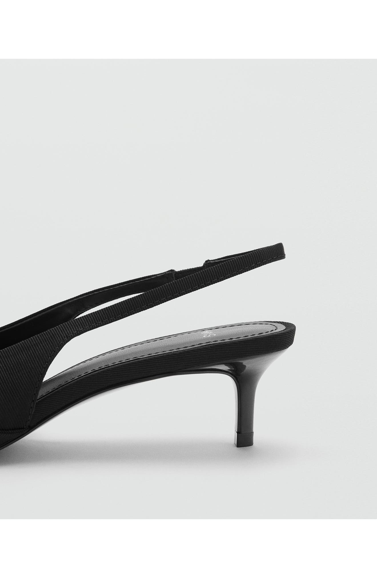 MANGO Slingback Pointed Toe Kitten Heel Pump, Alternate, color, 