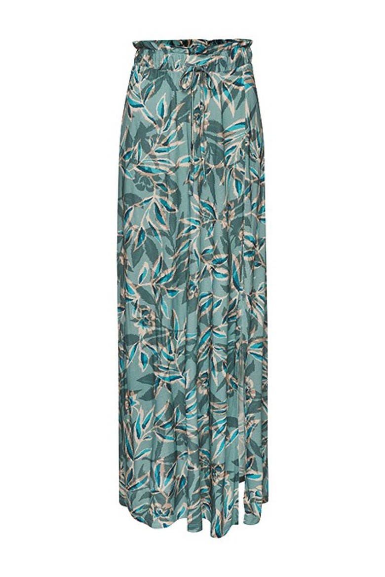 Women's Paperbag Maxi Skirt, Alternate, color, Teal Print