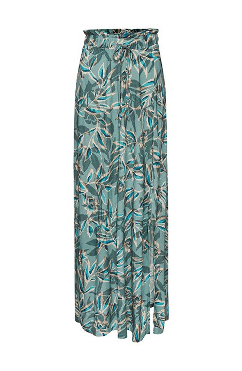 LASCANA Women's Paperbag Maxi Skirt, Alternate, color, Teal Print