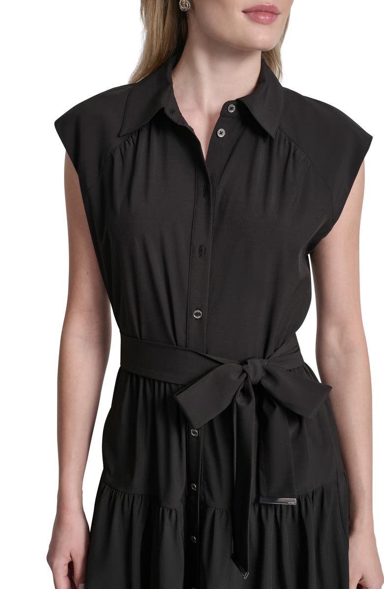 DKNY Drop Waist Shirtdress, Alternate, color, Black