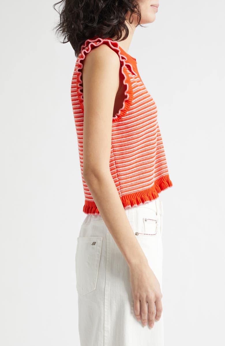 Cinq à Sept Clem Stripe Sweater Tank, Alternate, color, Red Tangerine Multi