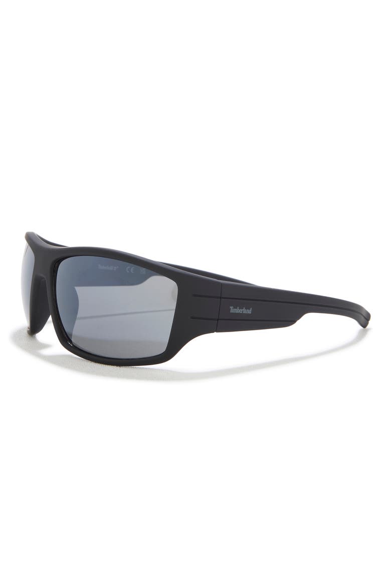 63mm Rectangular Sunglasses, Alternate, color, BLACK/ OTHER / SMOKE MIRROR