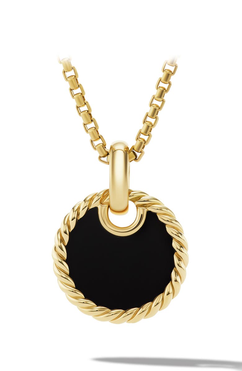 David Yurman Elements<sup>®</sup> Disc Pendant in 18K Yellow Gold with Semiprecious Stone, Main, color, 