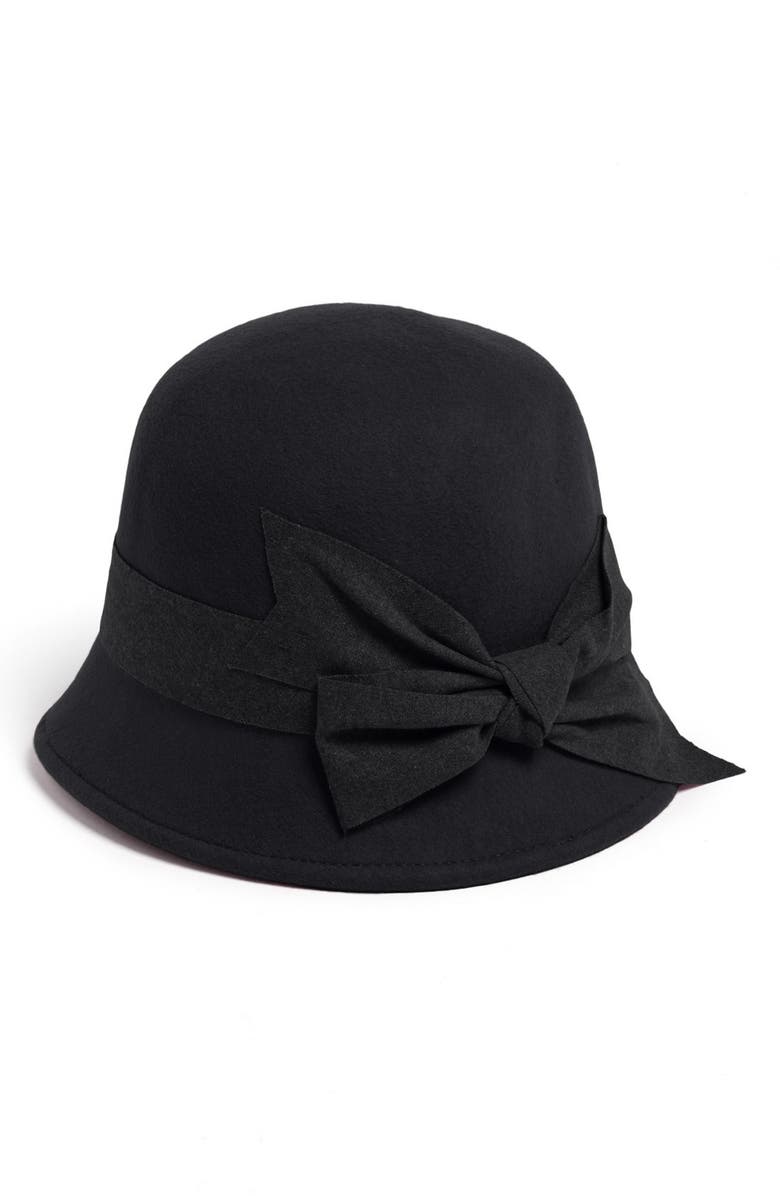 Nordstrom Large Bow Wool Felt Cloche, Main, color,