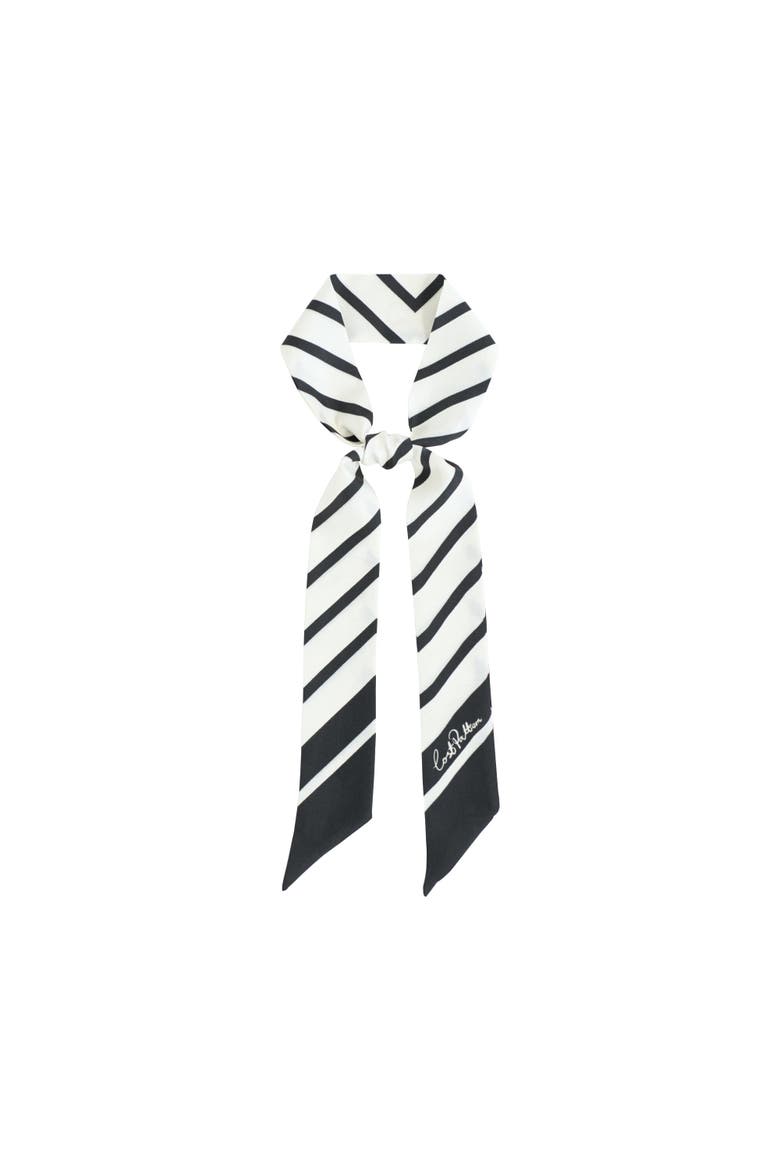 "La Mariniere" Silk Skinny Scarf, Main, color, Black and White