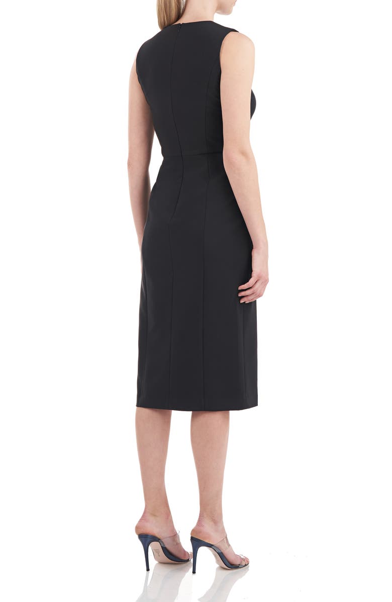 Kay Unger Raven Draped Sheath Midi Dress, Alternate, color, 