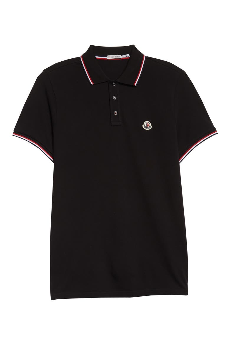 Tipped Piqué Polo, Alternate, color, BLACK
