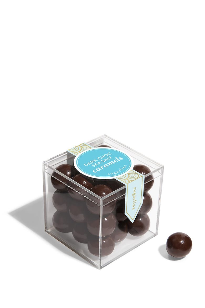 Dark Chocolate Sea Salt Caramel 4-Piece Candy Cubes, Alternate, color, BLUE