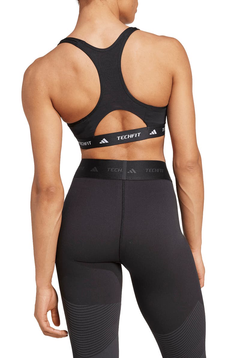 adidas Techfit Medium Support Sports Bra, Alternate, color, Black