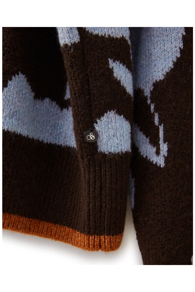 Crewneck Pullover Sweater, Alternate, color, SEAL BROWN/ TULIP