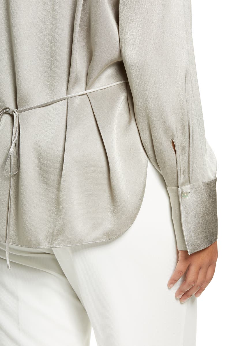 Vince Relaxed Long Sleeve Satin Button-Up Shirt, Alternate, color, 