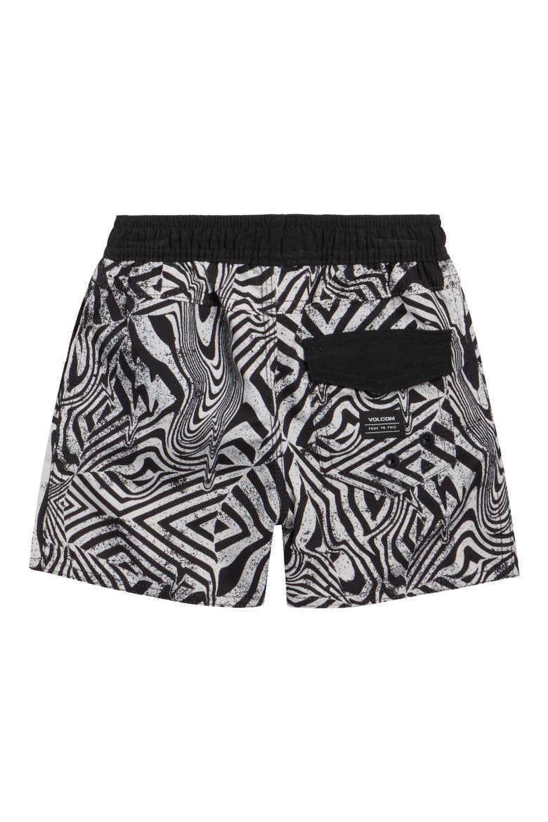Rashguard Top & Swim Shorts Set, Alternate, color, BLACK