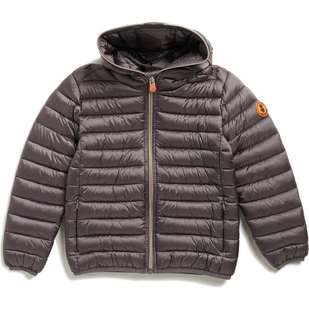 Save The Duck Kids' Iris Hooded Puffer Jacket In Brown