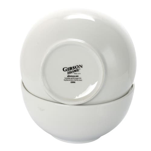 Gibson Home 2 Piece 7 Inch Ceramic All-purpose Round Bowl Set In White