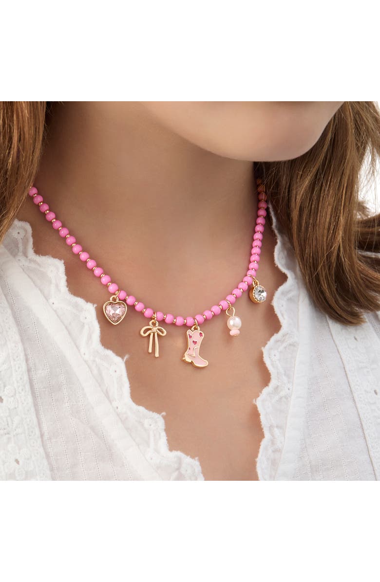 Jessica Simpson Kids Kids Charm Necklace
Earrings Set, Alternate, color, Pink, Red, Gold