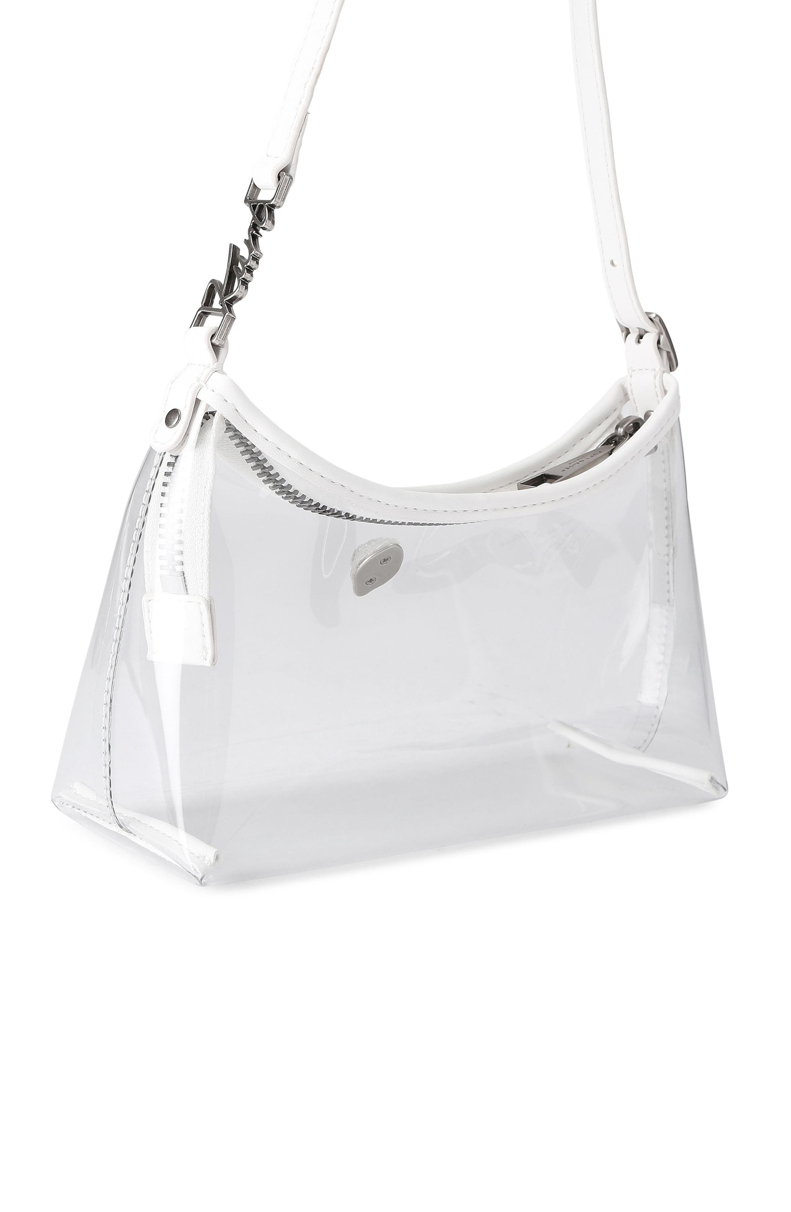 Kurt Geiger London Kurt Mini Vinyl Shoulder Bag, Alternate, color, Clear White