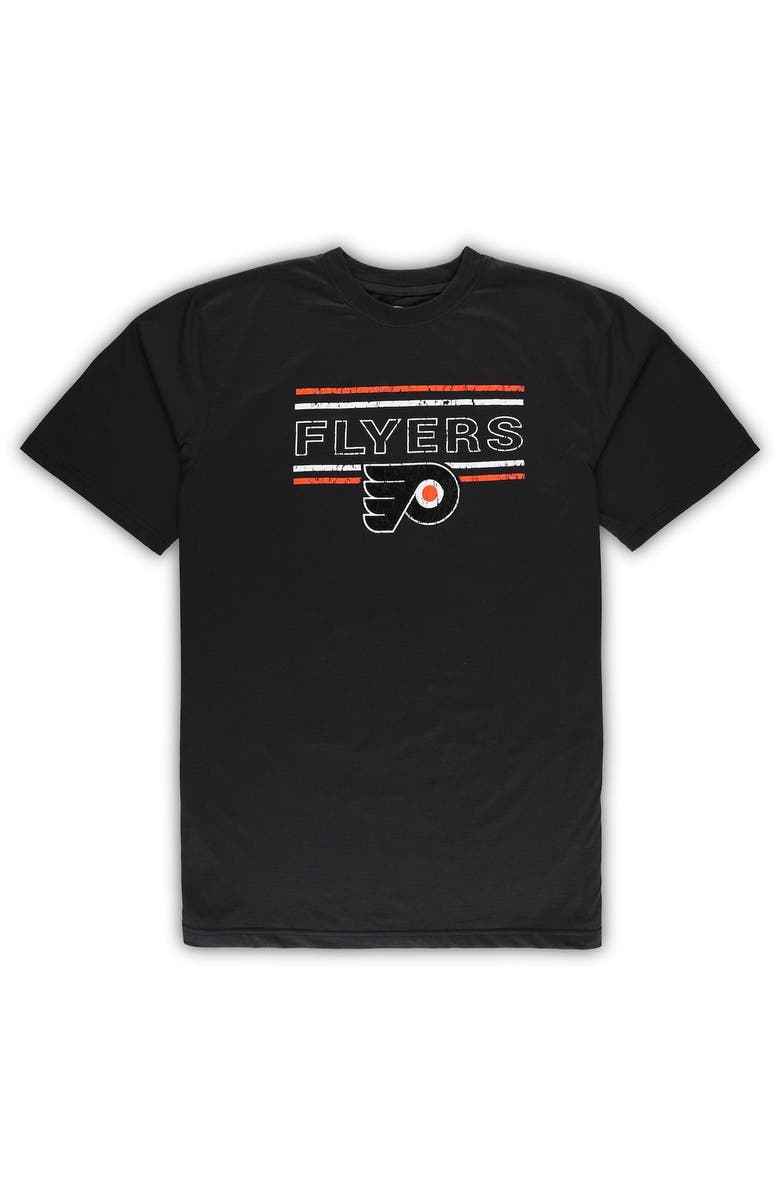 PROFILE Men's Black/Orange Philadelphia Flyers Big & Tall T-Shirt & Pajama Pants Sleep Set, Alternate, color, 