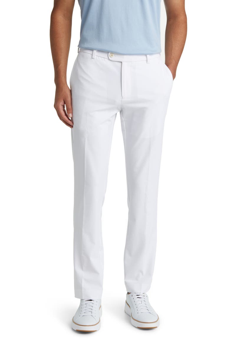 Crown Crafted Surge Performance Flat Front Trousers, Main, color, WHITE