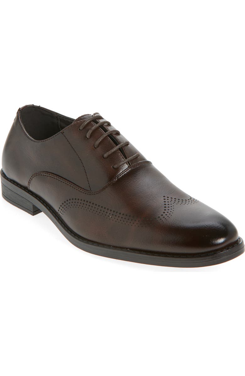 GEOFFREY BEENE Faux Leather Oxford, Main, color, Brown