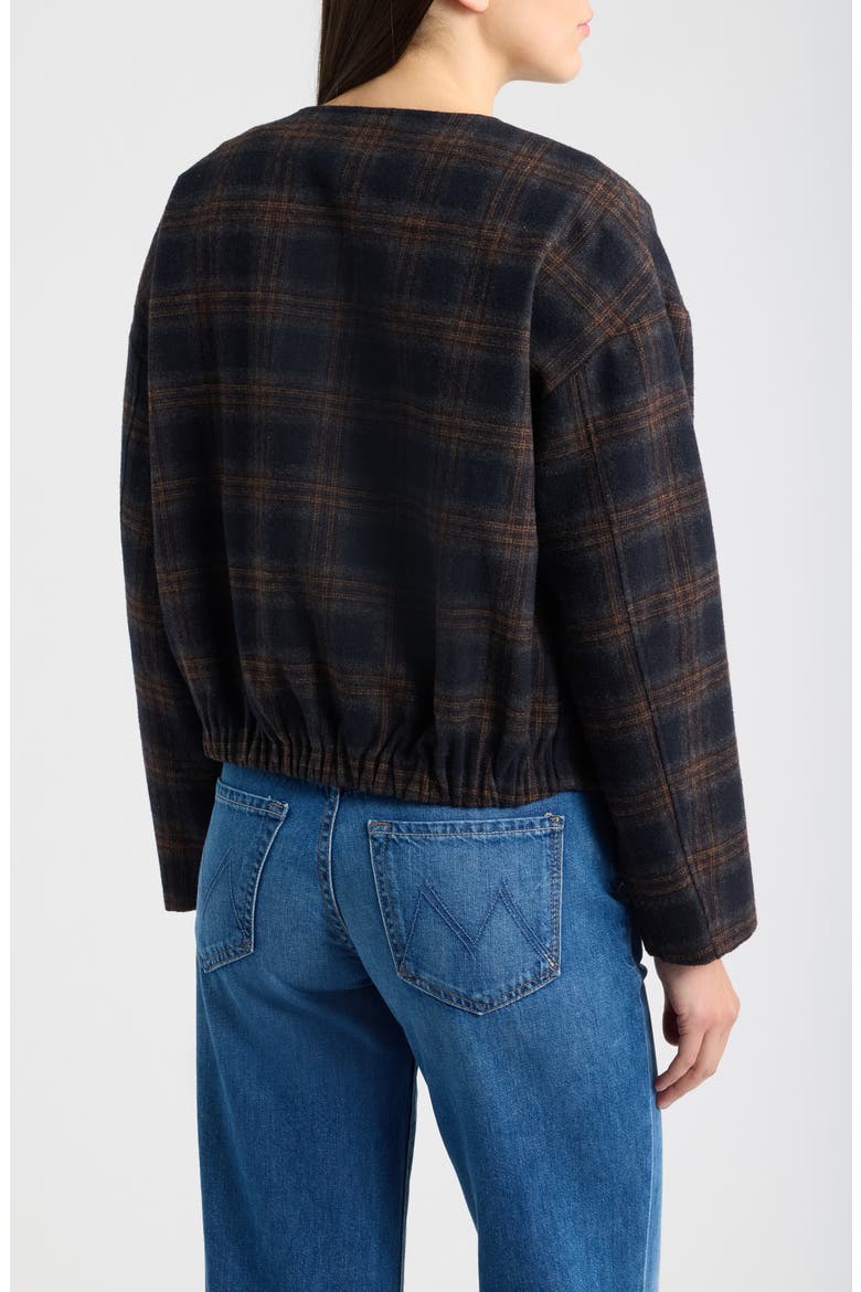 Plaid Zip Front Bomber Jacket, Alternate, color, NAVY PLAID