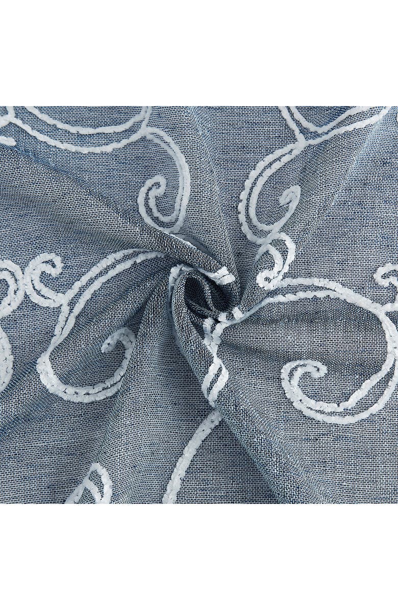 DAINTY HOME Set of 2 Embroidered Sheer Curtain Panels, Alternate, color, Blue